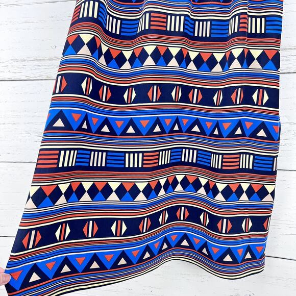 Marc by Marc Jacobs Silk Dress Size Small Aztec Print V Neck Waist Tie Y2K Retro - Picture 5 of 13